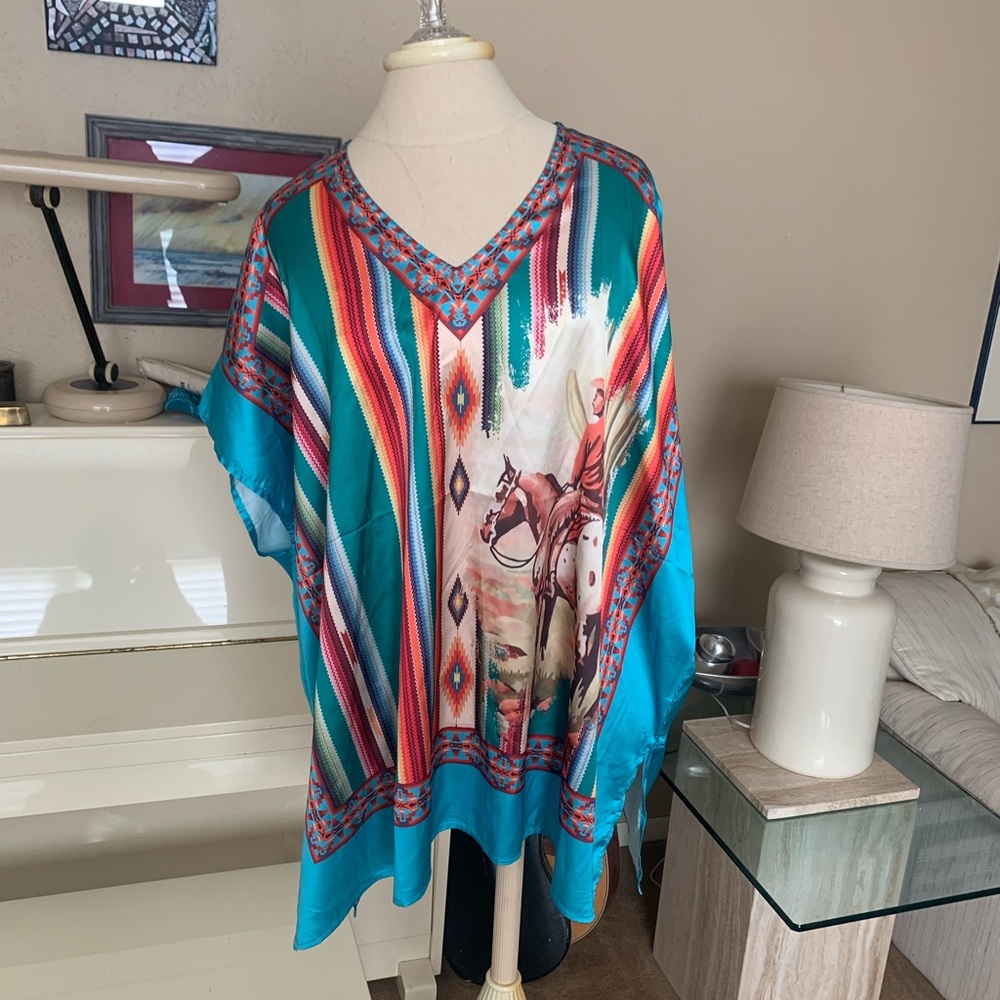 Western Serape Poncho L/XL